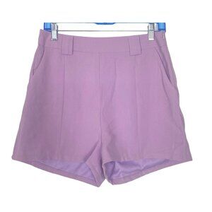TEA & CUP Women High Waist Zip Shorts Sz L Lavender Summer Spring Beachy 26-9